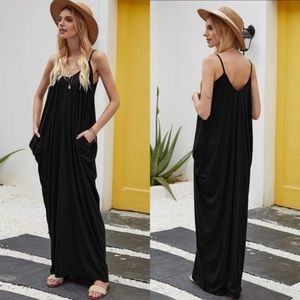 Black Cocoon Cami Maxi Dress